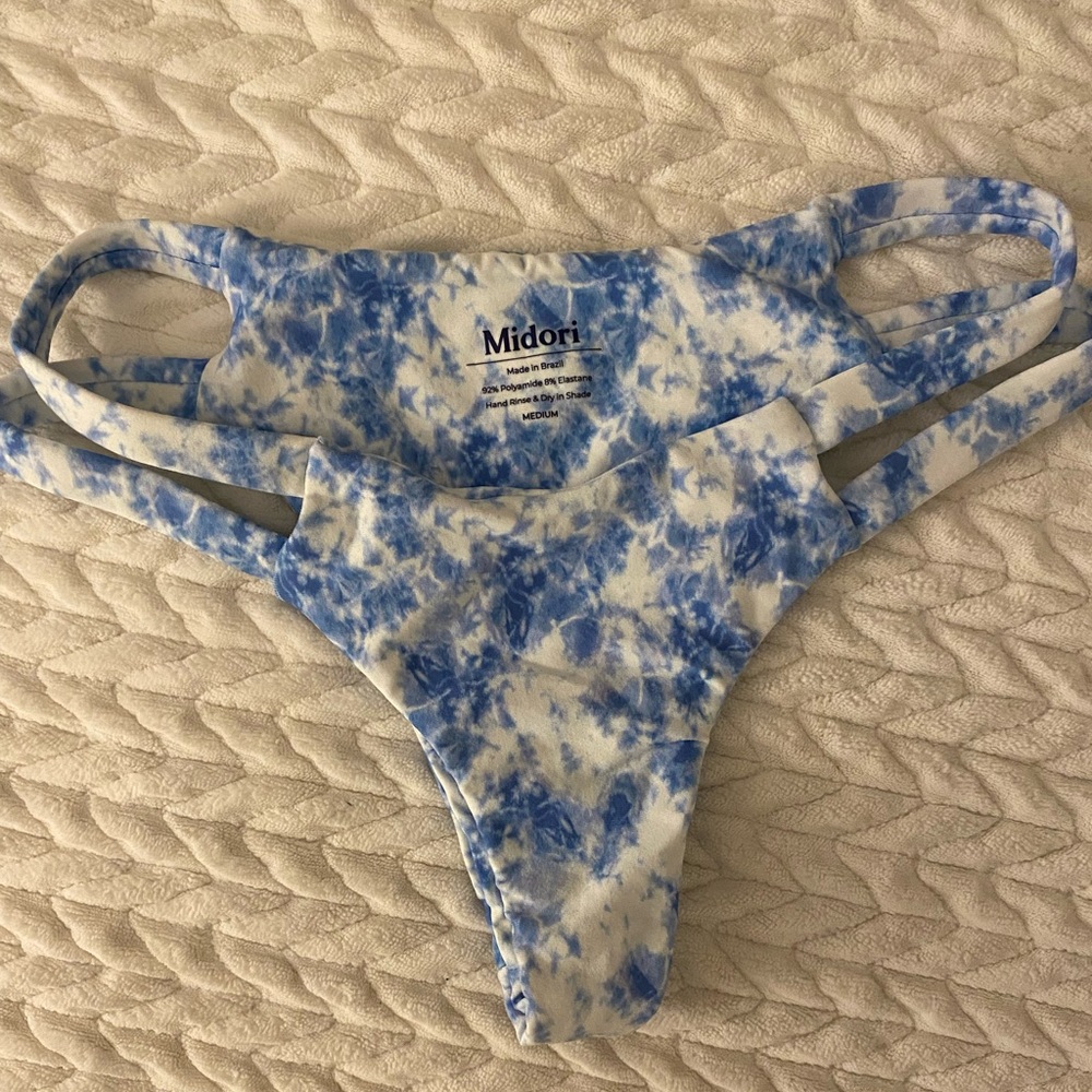 Midori Bikini bottom in Sophia style - Blue and White Tie Dye